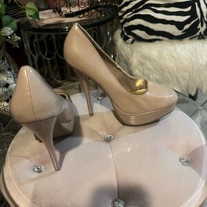Charlotte Russe Nude Patent Platform Stiletto Pumps
